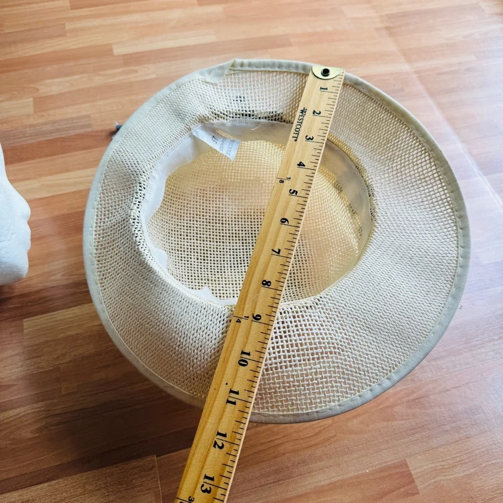 Summer hat with plaid trim - Picture 9 of 13